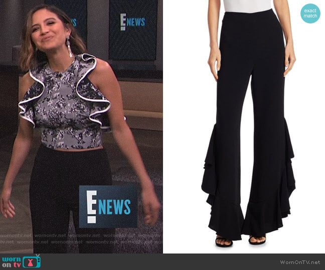 'Helena' Ruffle Pants by Cinq a Sept worn by Erin Lim on E! News