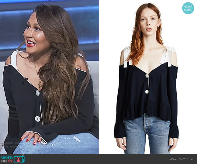 Tous Les Jours Colby Cardigan by Cinq a Sept worn by Adrienne Houghton on The Real