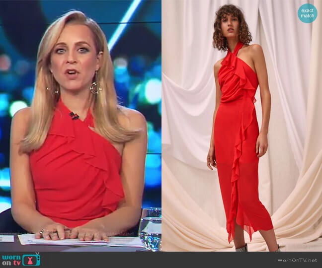 Elude Midi Dress by C/Meo Collective worn by Carrie Bickmore on The Project