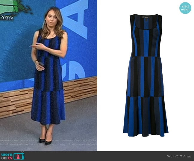 Striped Scoop Neck Dress by Derek Lam worn by Ginger Zee on Good Morning America