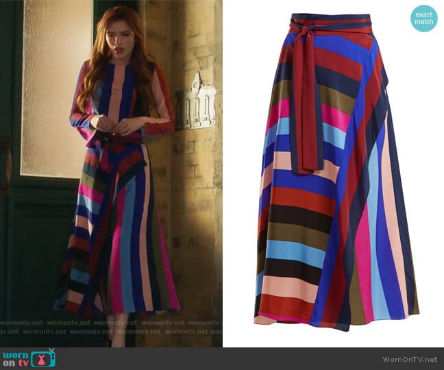 Draped Wrap Maxi Skirt by Diane von Furstenberg worn by Paige Townsen (Bella Thorne) on Famous in Love