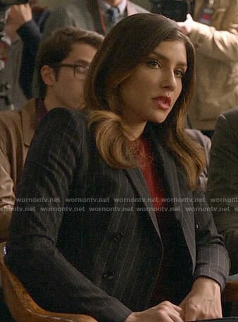 Dinah's pinstriped blazer on Arrow