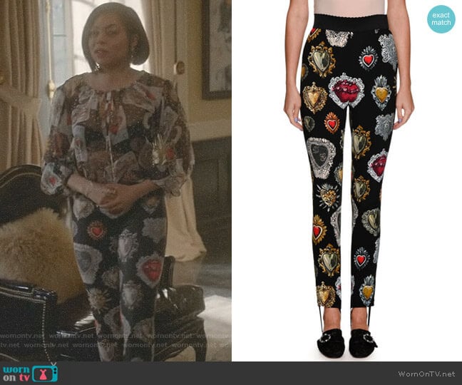 Sacred Heart Leggings by Dolce & Gabbana worn by Cookie Lyon (Taraji P. Henson) on Empire