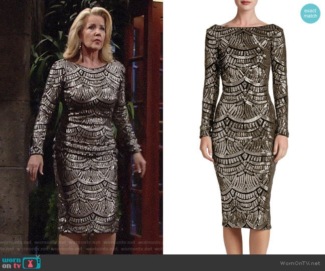 Dress The Population Emery Dress worn by Nikki Reed Newman (Melody Thomas-Scott) on The Young and the Restless