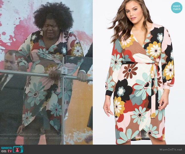 Printed Wrap Dress with Tie by Eloquii worn by Becky (Gabourey Sidibe) on Empire