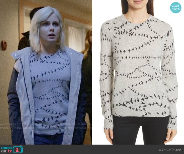 Equipment Shane Bird Print Cashmere Sweater worn by Liv Moore (Rose McIver) on iZombie