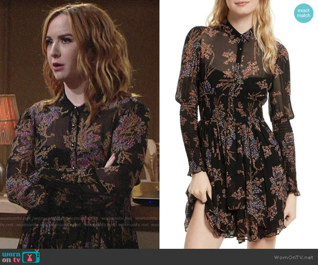 Free People Fake Pretend Mini Dress worn by Mariah Copeland (Camryn Grimes) on The Young & the Restless