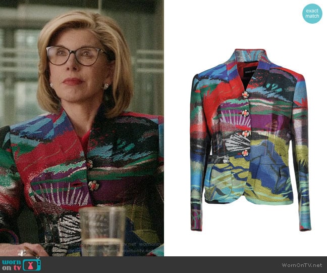 Giorgio Armani Blazer worn by Diane Lockhart (Christine Baranski) on The Good Fight