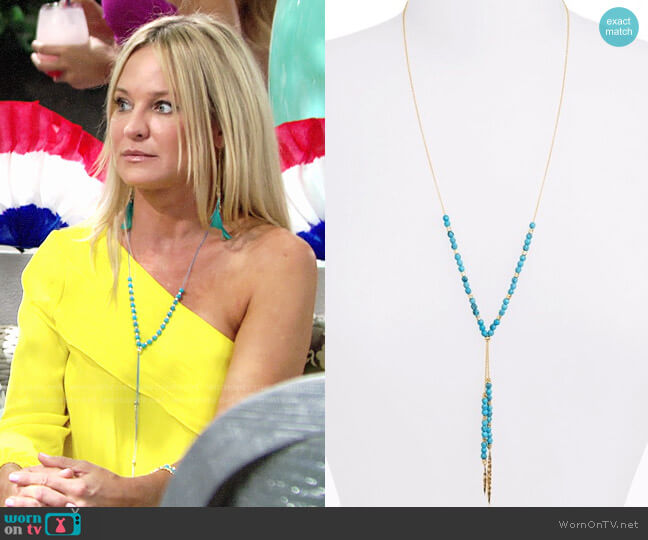 Gorjana Power Turquoise Necklace worn by Sharon Newman (Sharon Case) on The Young and the Restless