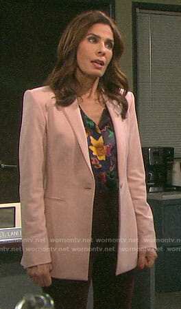 Hope’s floral blouse and pink blazer on Days of our Lives