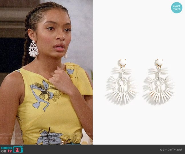 J. Crew Disc Statement Earrings worn by Zoey Johnson (Yara Shahidi) on Black-ish