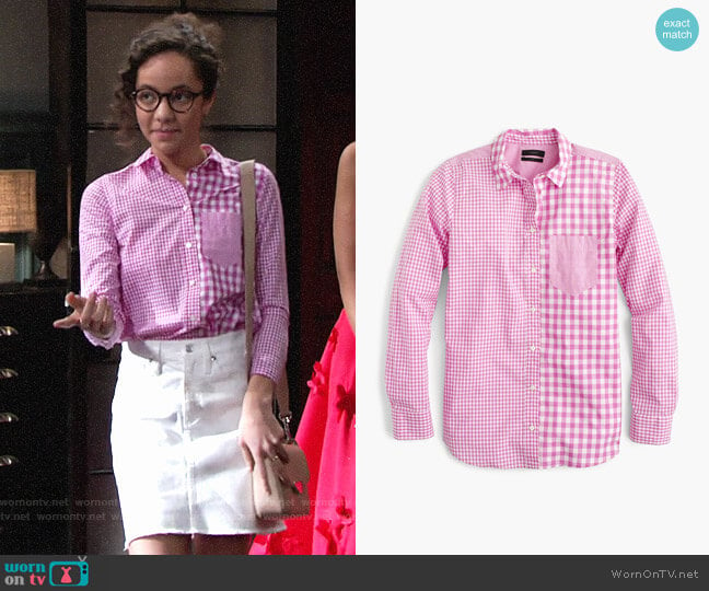 J. Crew Gingham Cocktail Shirt worn by Mattie Ashby (Lexie Stevenson) on The Young and the Restless