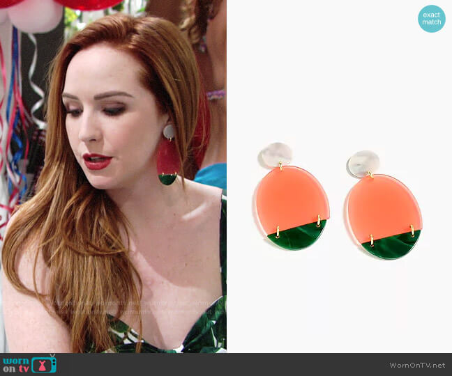 J. Crew Lucite Statement Earrings worn by Mariah Copeland (Camryn Grimes) on The Young and the Restless