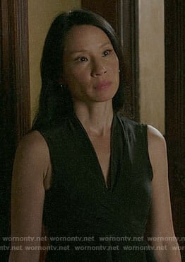 Joan’s black wraparound dress on Elementary