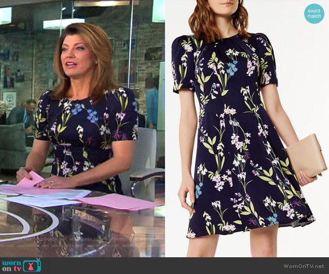 Floral Print Dress by Karen Millen worn by Norah O'Donnell on CBS Mornings