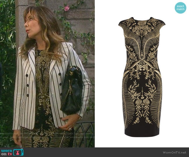 Karen Millen Embroidered Mini Dress worn by Kate Roberts (Lauren Koslow) on Days of our Lives