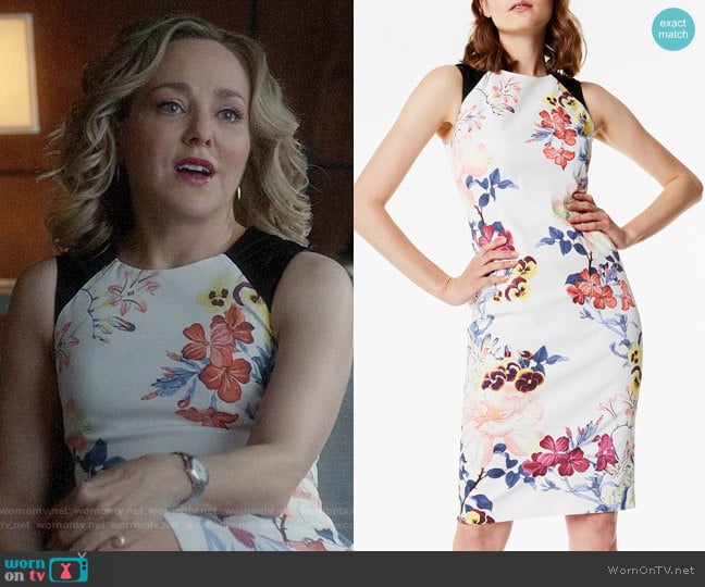 Karen Millen Floral Pencil Dress worn by Marissa Morgan (Geneva Carr) on Bull