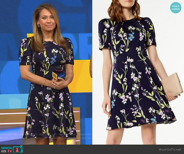 Floral Print Dress by Karen Millen worn by Ginger Zee on Good Morning America