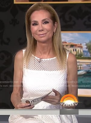 Kathie’s white textured dress on Today