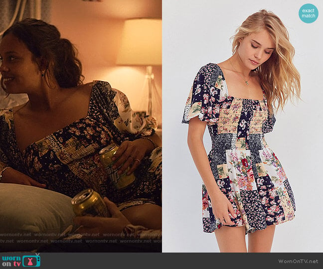 Patsy Smocked Romper by Kimchi Blue at Urban Outfitters worn by Jessica Davis (Alisha Boe) on 13 Reasons Why