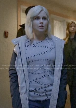 Liv’s bird print sweater on iZombie