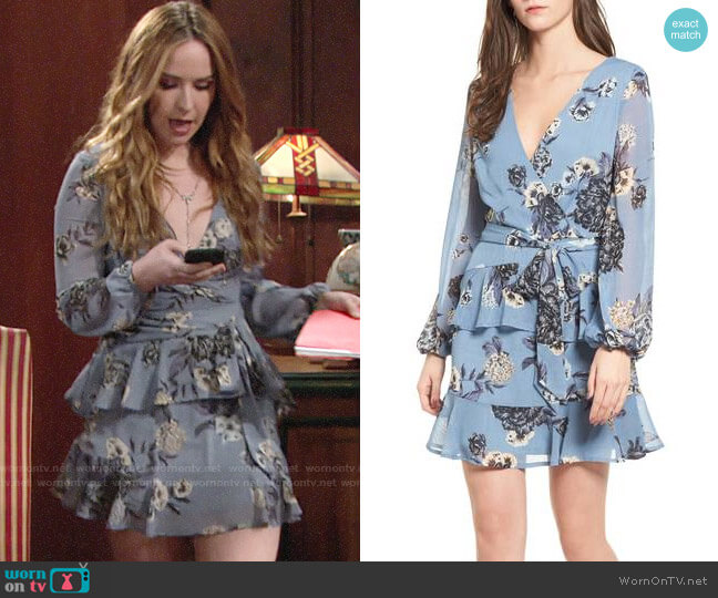 Love, Fire Floral Wrap Style Dress worn by Mariah Copeland (Camryn Grimes) on The Young and the Restless