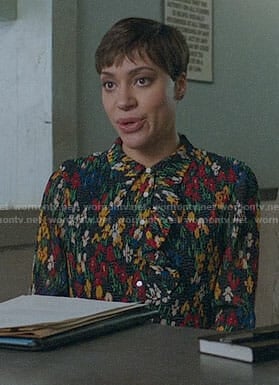 Lucca’s floral ruffled dress on The Good Fight