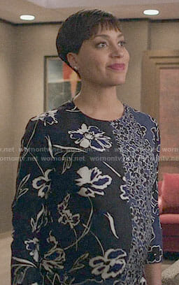 Lucca’s mixed floral print dress on The Good Fight