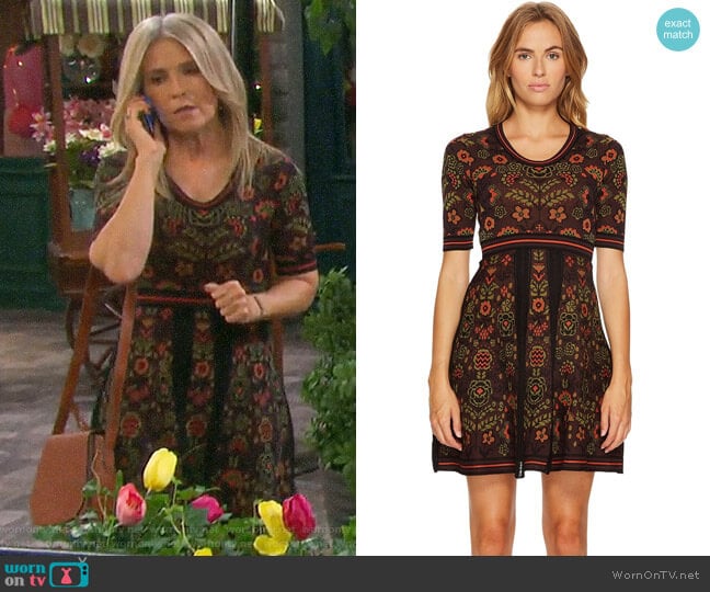 M Missoni Floral Jacquard Dress worn by Jennifer Horton (Melissa Reeves) on Days of our Lives