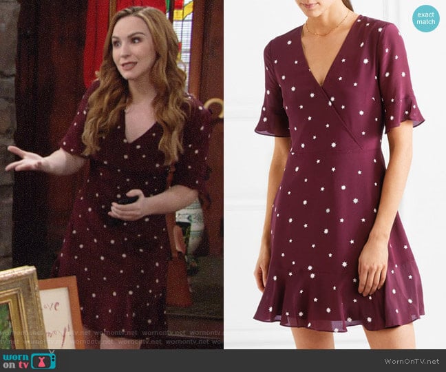 Madewell Printed Silk Mini Dress worn by Mariah Copeland (Camryn Grimes) on The Young and the Restless