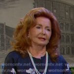 Maggie’s floral dress and long jacket on Days of our Lives