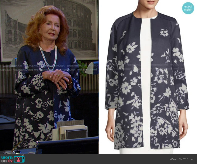 'Makeda' Floral-Print Jacket by Lafayette 148 New York worn by Maggie Horton (Suzanne Rogers) on Days of our Lives