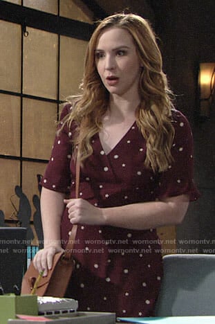 Mariah’s red star print dress on The Young and the Restless