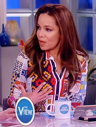 WornOnTV: Sunny's mixed print shirtdress on The View | Sunny Hostin |  Clothes and Wardrobe from TV