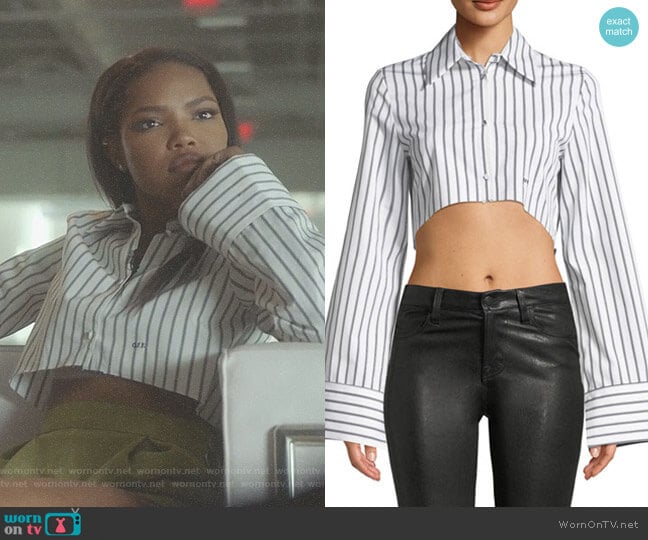 Button-Front Striped Cropped Shirt by Off-White worn by Alexandra Crane (Ryan Destiny) on Star