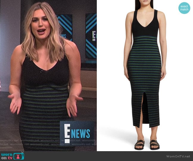 Ribbed Stripe Midi Dress by Opening Ceremony worn by Carissa Loethen Culiner on E! News