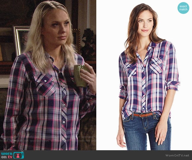 Rails Carmen Shirt worn by Abby Newman (Melissa Ordway) on The Young and the Restless