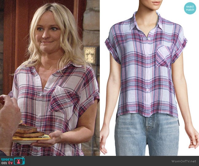 Rails Whitney Shirt worn by Sharon Newman (Sharon Case) on The Young and the Restless