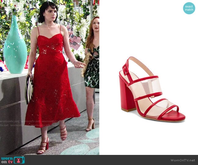 Raye x House of Harlow Sommers Heel worn by Tessa Porter (Cait Fairbanks) on The Young and the Restless