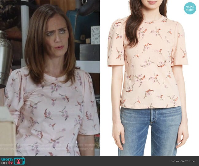 Natalie Fleur Cotton Jersey Top by Rebecca Taylor worn by Maya (Diane Farr) on Splitting Up Together