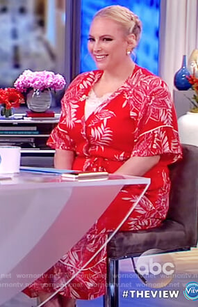 Meghan's red floral print jumpsuit on The View