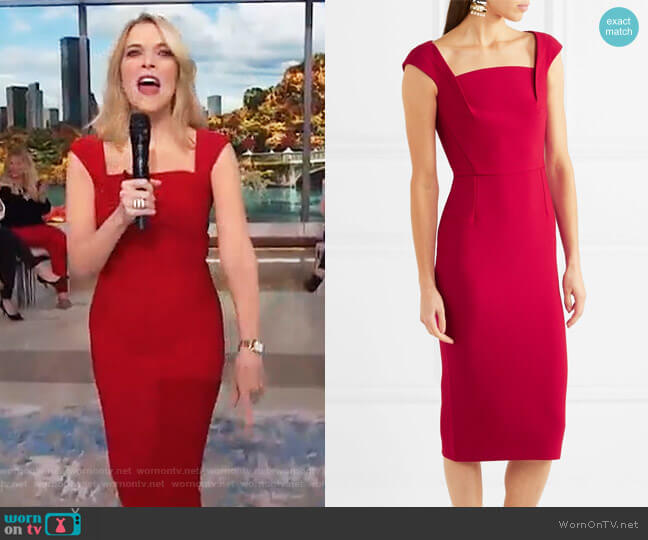 Maltock Cap-Sleeve Sheath Dress by Roland Mouret worn by Megyn Kelly on Today