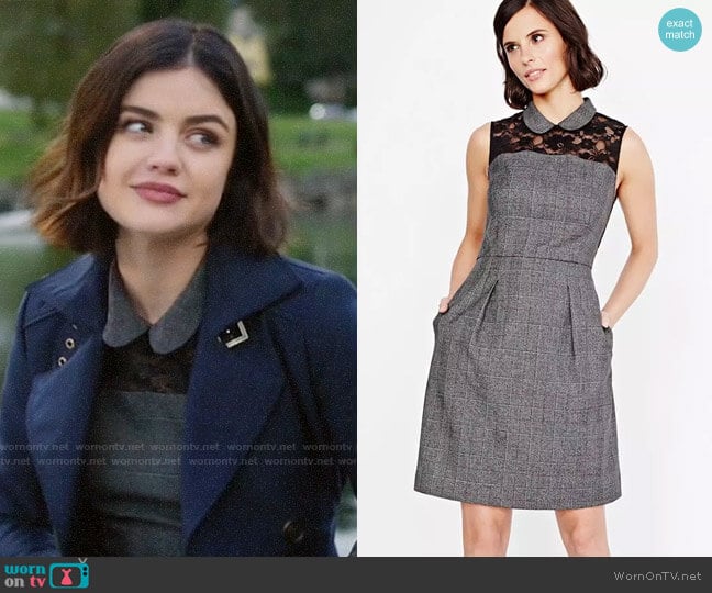 RW&Co Plaid Fit And Flare Dress With Lace Yoke worn by Stella Abbott (Lucy Hale) on Life Sentence