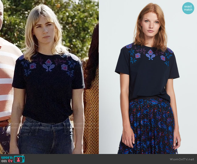 Sandro Brian Top worn by Melissa Shart (January Jones) on Last Man On Earth