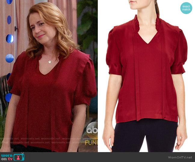 Sandro Phelia Top worn by Lena (Jenna Fischer) on Splitting Up Together