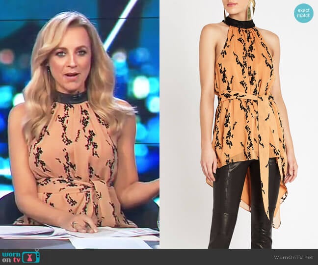 Flocks Away Top by Sass & Bide worn by Carrie Bickmore on The Project