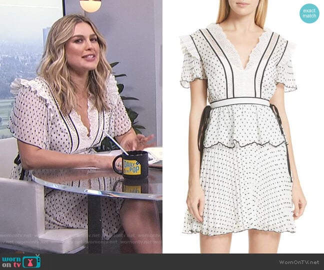 Pleated Plumetis Dress by Self Portrait worn by Carissa Loethen Culiner on E! News