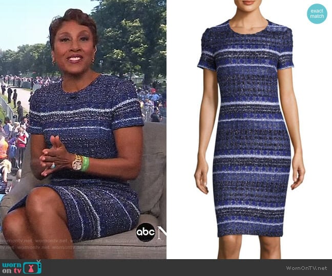 Eva Tweed Sheath Dress by St John Collection worn by Robin Roberts on Good Morning America