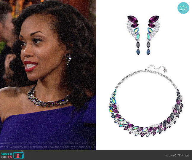 Swarovski Cosmic Earrings and Necklace worn by Hilary Curtis (Mishael Morgan) on The Young and the Restless