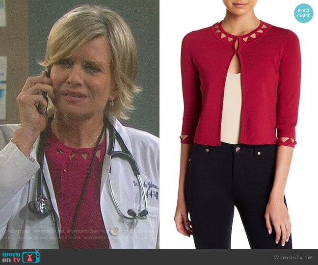  'Lissye' Cardigan by Ted Baker worn by Kayla Brady (Mary Beth Evans) on Days of our Lives